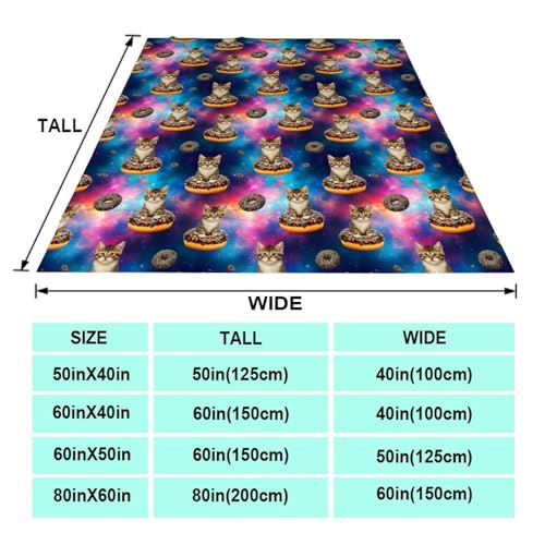 Adult Women Men Extra Soft Blankets, Space Doughnut Donut Cats Warm Throw Blanket Large Throw Wearable Cuddle, Camping Blanket - color: Pattern 12, size: 50x60inch-teens