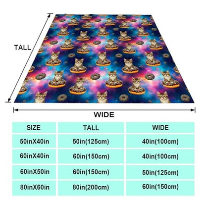 Adult Women Men Extra Soft Blankets, Space Doughnut Donut Cats Warm Throw Blanket Large Throw Wearable Cuddle, Camping Blanket - color: Pattern 12, size: 50x60inch-teens