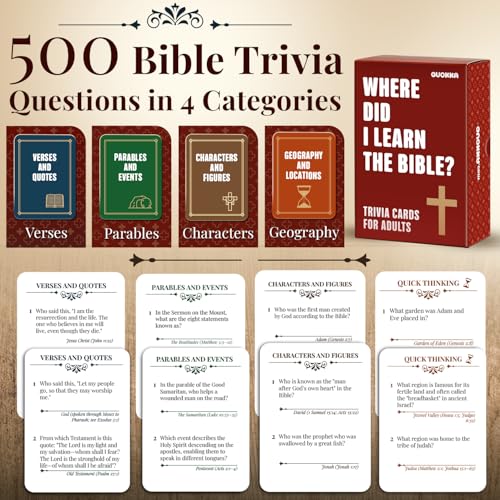 QUOKKA Mindfulness Cards & Bible Trivia Bundle – Wellness and Faith in One Set