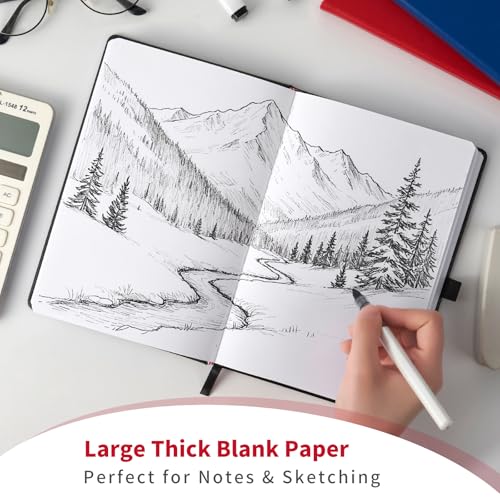 Heture Hardcover Notebooks, A5 Blank Notebook for Writing 160 Pages, 8.2 x 5.5 inch, Classic Blank Notebooks for College/Work/Travel(Blanked-3 Pack, Red) - color: Red, style: Blanked-3 Pack