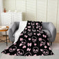 Castle Fairy Cartoon Skull Flannel Fleece Throw Blanket 40"x50" Pink Bowknot Love Heart Fuzzy Blanket for Sofa Couch Modern Girly All Season Bed Blankets Lightweight Plush Blankets,Black Pink - color: Black Pink, size: 40"×50"