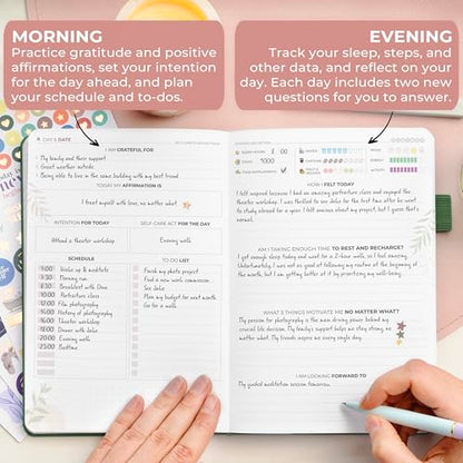 Clever Fox Self-Care Journal Premium – Daily Gratitude & Mental Health Notebook for Women – Reflection & Personal Development Journal (Forest Green) - color: Forest Green