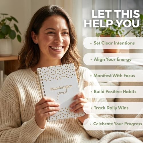 Manifestation Journal for Women | Guided 369 Method & Undated 90-Day Planner for Intentional Goal Setting - White - color: White