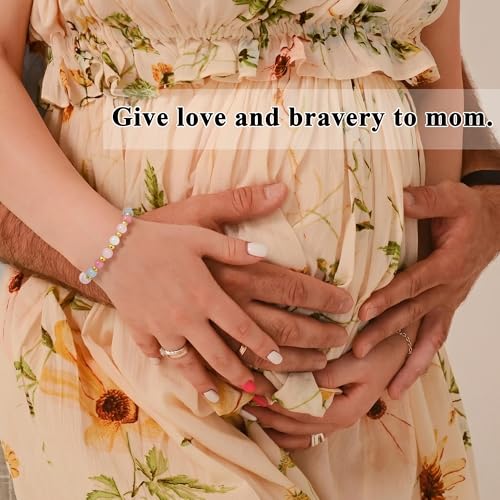 SmileBelle Protection Bracelets for Women, Pregnancy Gifts for Expecting Mom Sunflower Gifts for Women Black Tourmaline Bracelets as Healing Bracelet Sunflower Bracelet as Mother Day Gift - style: Pregnancy Protection