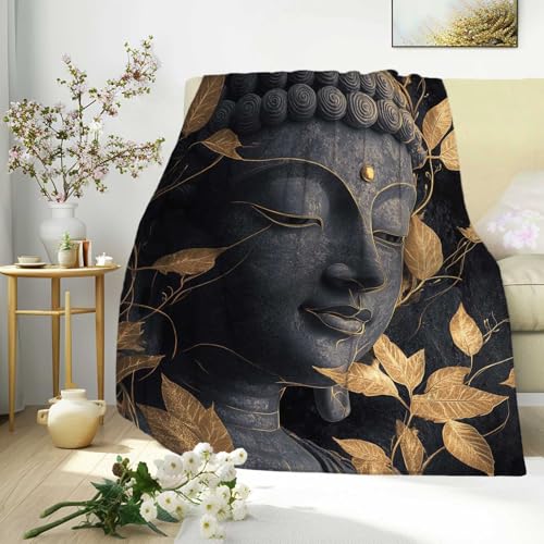 Peaceful Buddha Head Blanket, Soft and Plush, Perfect for Men and Women, Cozy Gift for Yoga Lovers, Meditation, and Spiritual Decor for Living Room or Bedroom, 40x50 Inches - size: 50"x40"