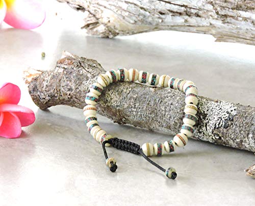 Handmade Tibetan Medicine Wrist Mala Bracelet – Buddhist Meditation Prayer Beads Healing Mala - style: white medicine bracelet