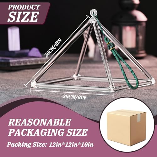 Crystal Meditation Pyramid 8 Inch Singing Bowls Crystal Musical Instrument Geometric Tripod Yoga Meditation Wind Chime Percussion Instrument With Percussion Stick