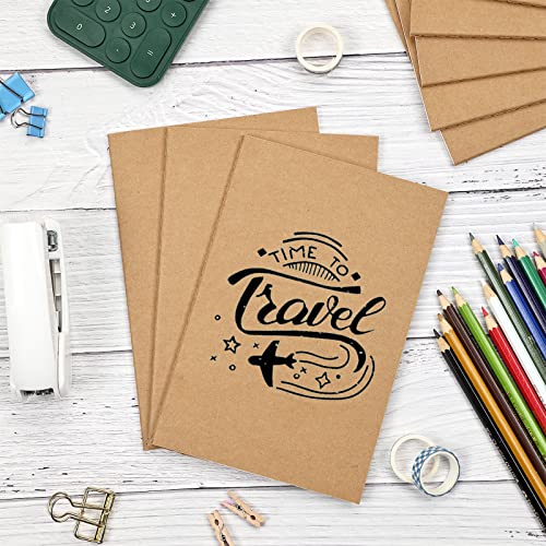 EOOUT 100pcs A5 Blank Kraft Notebooks, Journals in Bulk, Sketchbooks Bulk for Kids, 60 Pages, 80GSM, 8.3 X 5.5 Inch, Travel Journal Set, Travelers, Students and Office - style: Blank-100pack