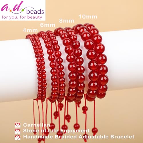 AD Beads Handcrafted Beaded Macrame Bracelet Stylish Customizable Jewelry for Men and Women Protection Healing Gemstone for Balance Wellness Positive