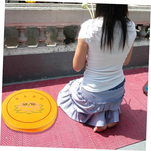 Alipis Cushion for Meditation Home Round Seat Mat Spiritual Room Decor Prayer Mat for Boys and Girls -Flower Printing
