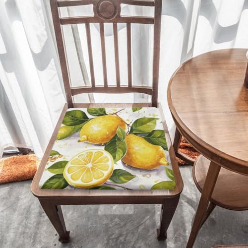 Fruits Lemon Degrees of Comfort Meditation Floor Pillow, Square Large Pillows Seating for Adults, Tufted Corduroy Cushions for Outdoor Yoga Tatami Fireplace Living Room 15x15 Inch