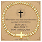 Cross Bracelet for Her,14K Gold Bracelets for Women,Beaded Bracelets as Christian Confirmation Religious Baptism Gifts for Women Teen Gold Jewelry - color: Pray-02