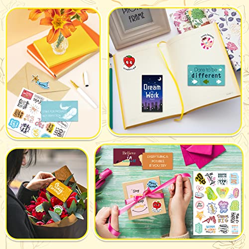 zheyistep 400Pcs Inspirational Cards Set, 200Pcs Affirmation Cards for Women, 200Pcs Motivational Stickers for Kids, Business Card Sized Encouragement Cards for Students Teachers