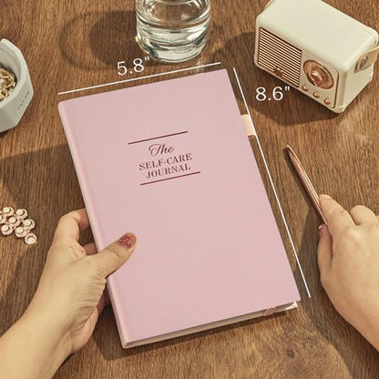 5 MINUTES A DAY Self-Care Notebook, Wellness & Daily Reflection Gratitude Journal & Mood Tracker for Women Self Care Planner, A5 Size (Pink) - color: Pink