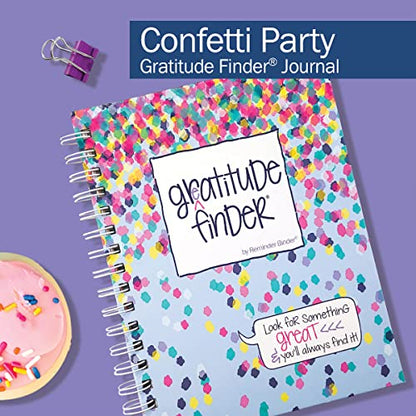 Gratitude Journal 52 Week Daily Positive Thinking for Thankfulness + Sticker Set | Gratitude Finder - color: Confetti Party + Grateful Heart Stickers
