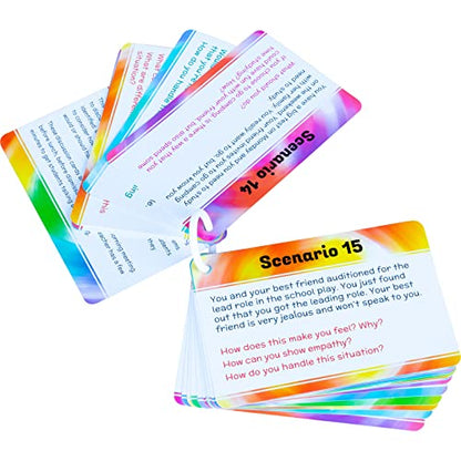Really Good Stuff Social Skills Discussion Cards - Set of 20 Conversation Cards for Kids - Social Emotional Learning Activities for Understanding Social Rules and Developing Essential Social Skills - style: Social Skills Cards