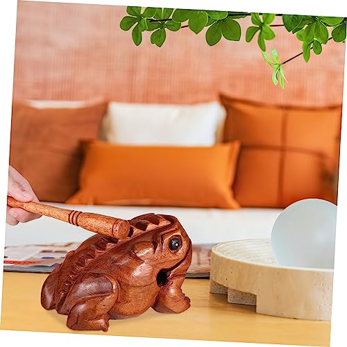 DECHOUS 3pcs Wooden Sound Blocks Animal Music Blocks Toad Pig Owl Decorative Musical Instruments
