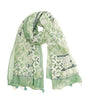 YOUR SMILE Large Boho Scarf for Women Lightweight Floral Printed Scarves Fall Winter Fashion Fringed Shawl wraps - color: 02 Light Green