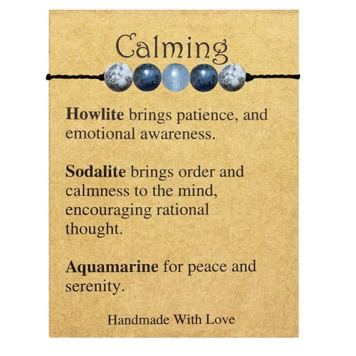 yfstyle Crystal Healing Stones Bracelets for Women & Men - Amethyst Anxiety Protection Bracelets - Natural Gemstones Jewelry Gifts - color: Calming