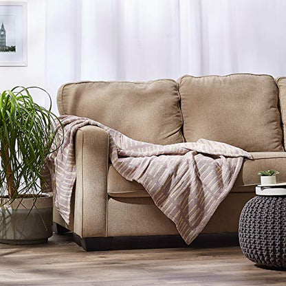 DII Urban Geometric Collection Cotton Throw Blanket, 50x60, Dusty Lilac