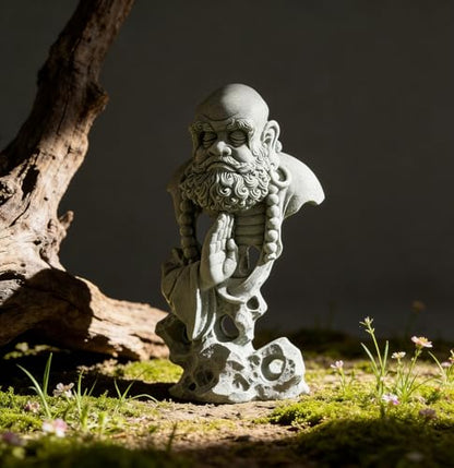 livelyfish Meditating Buddha Statue Fish Tank Zen Buddha Statues Sandstone Thinker Figurines for Aquarium Garden Home Decorations, Gift (E-S) - size: E-S