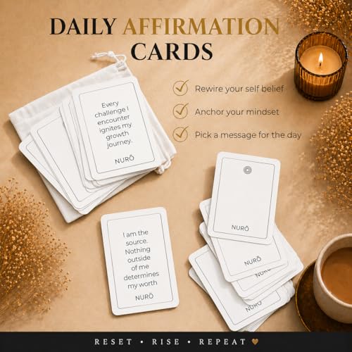 NURŌ Golden Reset Guided Journal + Affirmation Cards Set (White)
