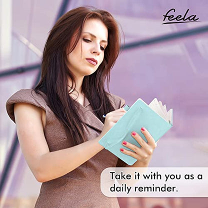 feela 3 Pack Notebooks Journals Bulk, Hardcover Notebook Classic Ruled Lined Journals with Pen Holder for Women Girls School Business Supplies, with 3 Black Pens, 120 GSM, 5.1”x8.3”, A5, Sky Blue - color: 3 Sky Blue