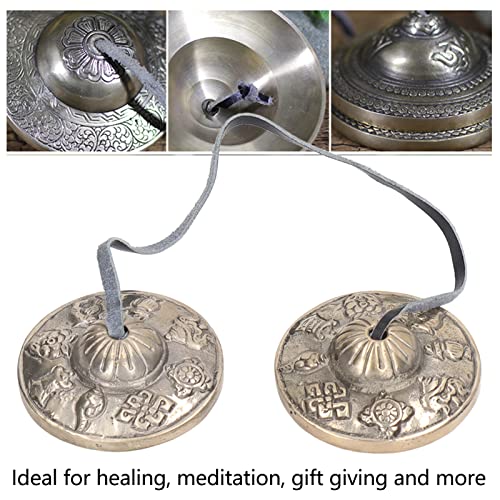 Tibetan Tingsha Meditation Bell Small Pure Copper Double Bell Handmade Bell for Healing, Mindfulness, and Gift Giving