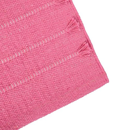Sivi Herbal Organic Cotton Yoga Mat - Eco-Friendly Hand-Woven Non-Slip Rug - Thick & Comfortable (24”x72”x5mm) for Home Fitness & Yoga - color: Hibiscus