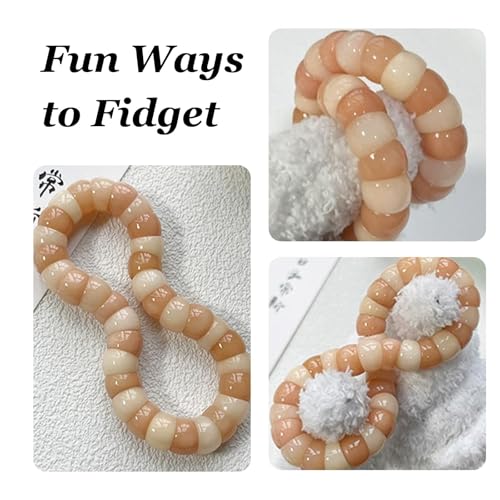 Roe Dolph Bodhi Bead Fidget Anxiety Bracelet for Women Men Chunky Stretch Beaded Mindful Jewelry Daily Reminder Gift for Mom Wife Friend - color: B3:brown