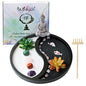 BangBangDa Buddha Meditation Zen Garden Kit - Home Office Tabletop Taiji Yin Yang Sand Garden Altar Zen Decor Zen Gifts DIY Mini Chakra Crystal Quartz Rock Garden w/Nature Healing Stone Rake Tool