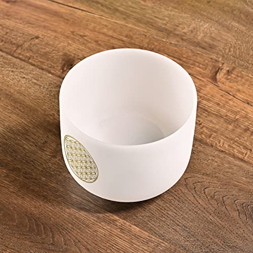 CVNC 528HZ C Note 8 Inch Flower Of Life Crystal Singing Bowl Meditation Sound Bath Sound Healing Chakra Singing Bowl - color: 528HZ 8 inch C note