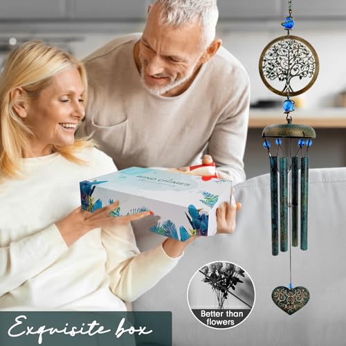 ASTARIN Wind Chimes Outside Unique Tree of Life Wind Chime All Metal Wind Chimes for Love One Gifts for Mom, Grandma, Daughter, Decoration for Home, Garden, Patio, Backyard(29”) - size: 29" Tree
