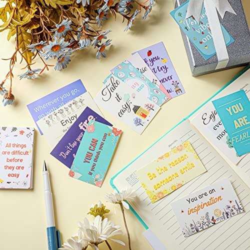 Jinei 300 Inspirational Affirmation Cards Bulk Daily Positive Motivational Gifts Cards Small Mini Encouragement Quotes for Women Coworker Team(Flower Style) - style: Flower Style