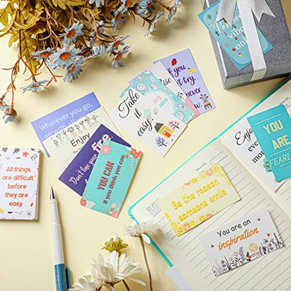 Jinei 300 Inspirational Affirmation Cards Bulk Daily Positive Motivational Gifts Cards Small Mini Encouragement Quotes for Women Coworker Team(Flower Style) - style: Flower Style