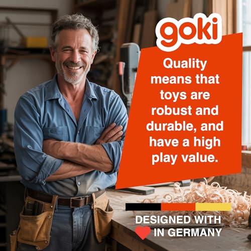 GOKI Wooden Cube Puzzles for Toddlers 2-4 Inspired Montessori Toy 6-in-1 Animal Toddler Puzzle - 4 Wooden Cubes - Educational Toy for Kids Ages 2+ Farm-Themed - Designed with Love in Germany