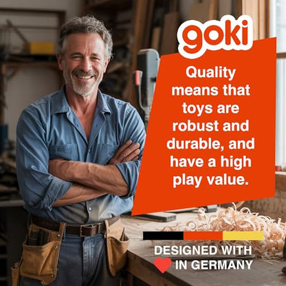 GOKI Wooden Cube Puzzles for Toddlers 2-4 Inspired Montessori Toy 6-in-1 Animal Toddler Puzzle - 4 Wooden Cubes - Educational Toy for Kids Ages 2+ Farm-Themed - Designed with Love in Germany
