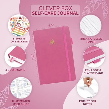 Clever Fox Self-Care Journal – Daily Reflection Notebook – Mental Health & Personal Development Planner, Meditation & Mood Log, A5 (Violet Blossom) - color: Violet Blossom, size: A5 (5.8'' x 8.3'')