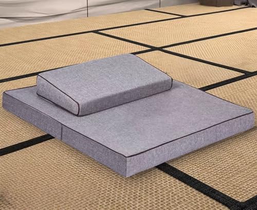 Large Meditation Cushion Mat Set Thick Yoga Mat Bolster Floor Pillows Seating for Adults Upgraded Meditation Accessories(Size:70x70cm(28x28inch),Color:Gray-2) - color: Gray-2, size: 70x70cm(28x28inch)