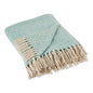 DII Rustic Farmhouse Double Diamond Woven Throw, 50x60, Aqua - color: Aqua