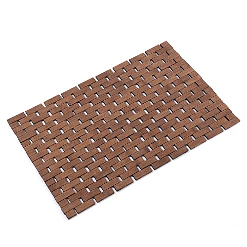 Bath Mat Bathroom Rugs Floor Wood Shower Bathtub Waterproof Non Slip Accessories 16x24 Inch Easy to Clean, Walnut, 1 pc - color: Walnut, size: 16x 24 Inch-1 pc