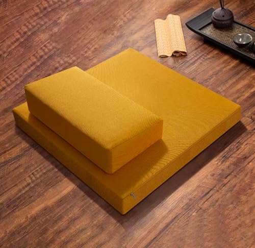 Meditation Mats,Meditation Meditation Mats, Futons, Household Folding, Thickened Fabrics, Coconut Palm, Kneeling Mats(Size:24x24inch,Color:yellow1) - color: Yellow1, size: 24x24inch