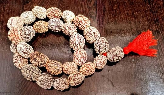 Rudraksh Mala, Natural Himalayan Genuine Original Rudraksha Rosary - style: 3 FaceRudraksh mala 34 Beads 15-20mm