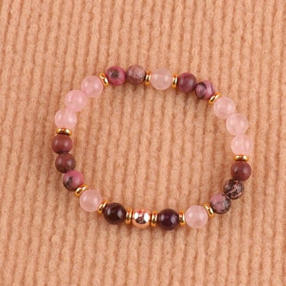 KSQS Healing Stone Bead Bracelet for Women, Natural Gemstones Balance Protection Bracelet, Spiritual Crystal Beads Bracelet Anxiety Relief with Meaning Card - style: Self-Love