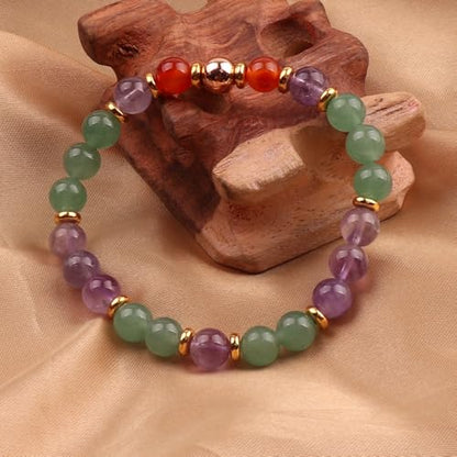 KSQS Healing Stone Bead Bracelet for Women, Natural Gemstones Balance Protection Bracelet, Spiritual Crystal Beads Bracelet Anxiety Relief with Meaning Card - style: Bring Balance to Life