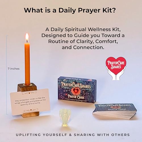 Portable Wellness and Sanctuary Kit with 50 Assorted Daily Prayer Cards for Women and Men - Spiritual Wellness and Meaningful Prayers. Daily Prayers for Wellness - style: Prayers Kit - 50 Prayer Cards