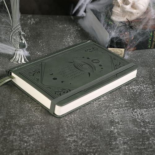 TIEFOSSI Lined Journal Notebook for Women Men, Leather Journal with Pen, A5 Evil Eye Hardcover Notebook for Work, Journaling, Travel & School, 100 GSM Thick Paper, 320 Numbered Pages, 6.2 x 8.3 in - color: Green