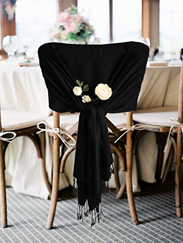 Sakkas 78" X 28" Rayon from Bamboo Soft Solid Pashmina Feel Shawl/Wrap/Stole - color: Black