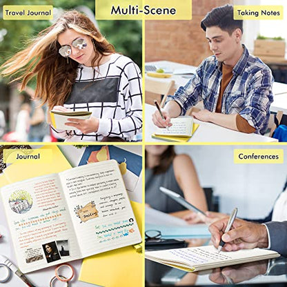 feela 8 Pack Soft Cover Journal Bulk, Notebooks College Ruled for Work, Lined Travel Journal for Women Men, Note Taking Notebook School Supplies Business Writing, 8.2” x 5.5”, A5, Lemon Yellow - color: 8 Lemon Yellow