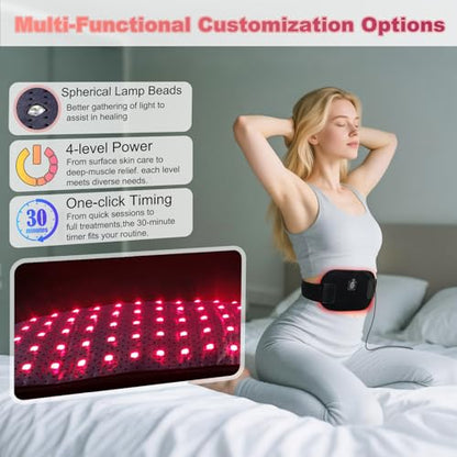 Red-Light-Therapy-for-Body,2026 Upgraded 4 Therapy Modes,30 Min Timer for Pain Relief,12.4"x 6.1"Dual Wavelength Infrared Red Light Pad for Home & Travel Use - size: 12.4" x 6.1"